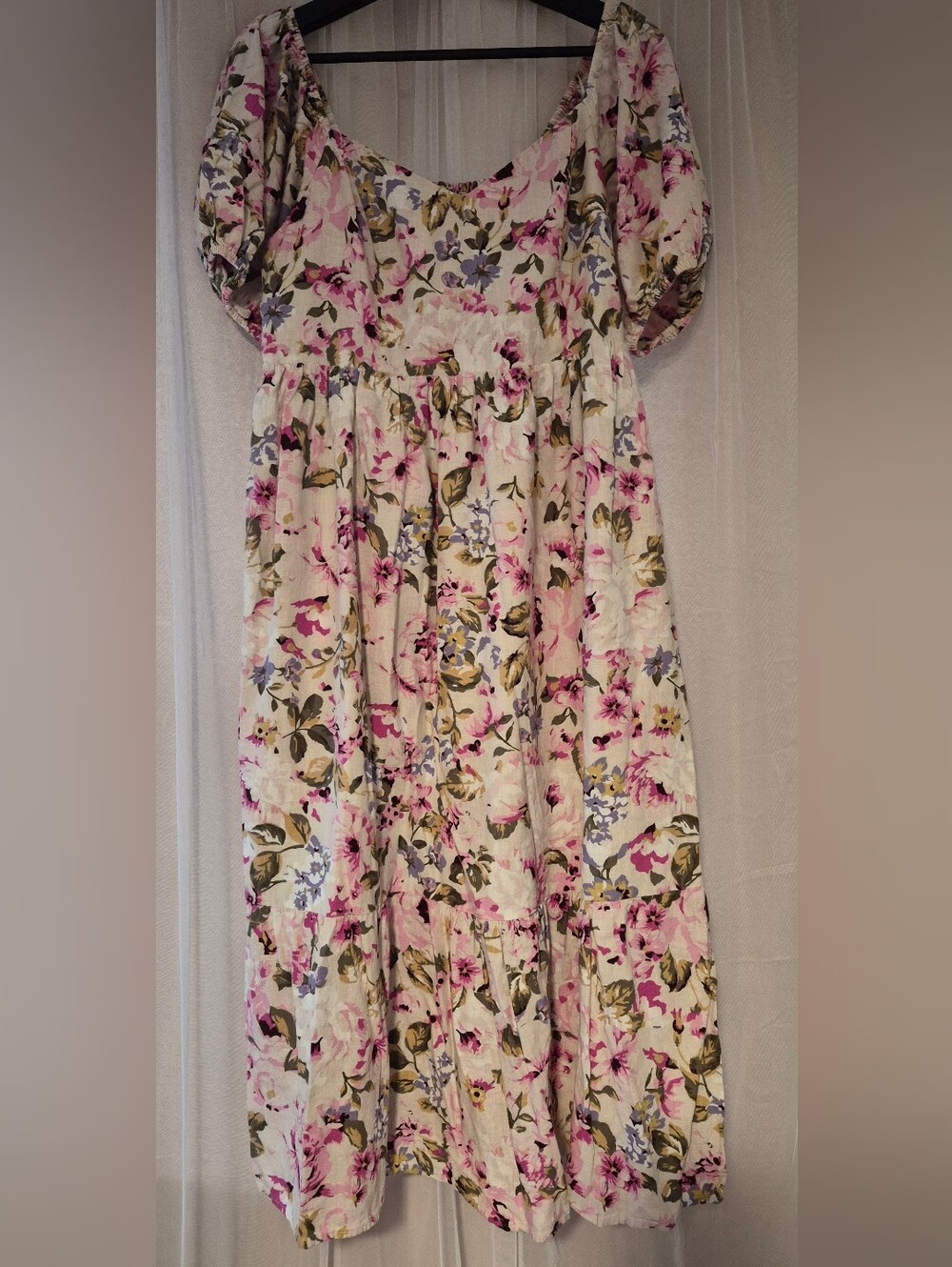Reitmans Floral Puff Sleeve Midi Dress | Size M